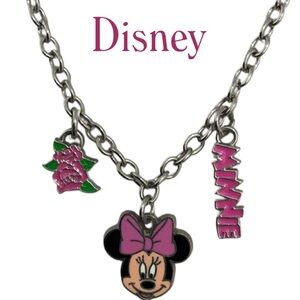 DISNEY Minnie Mouse Silver Charm Necklace